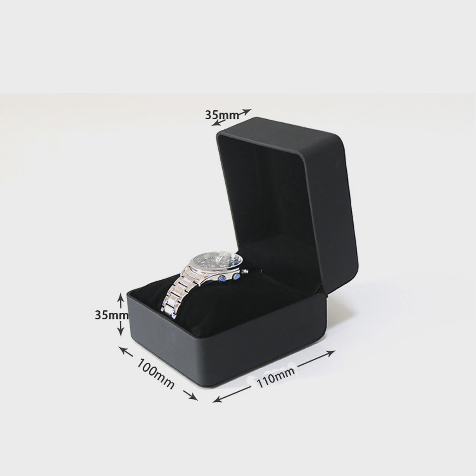 Stijlvolle Zwarte Horloge Cadeaubox - PU Leer, Inclusief Kussen - Perfect voor Mannen