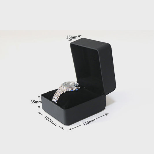 Stijlvolle Zwarte Horloge Cadeaubox - PU Leer, Inclusief Kussen - Perfect voor Mannen
