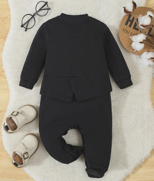 Baby Jongen Romper Gentleman Prins Kostuum met Voetjes - Katoen - 0-12 Maanden