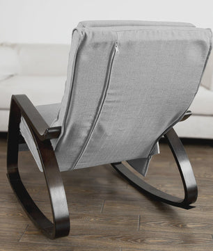 Verstelbare Schommelstoel met Voetensteun en Zijvak - Comfortabele Relaxfauteuil