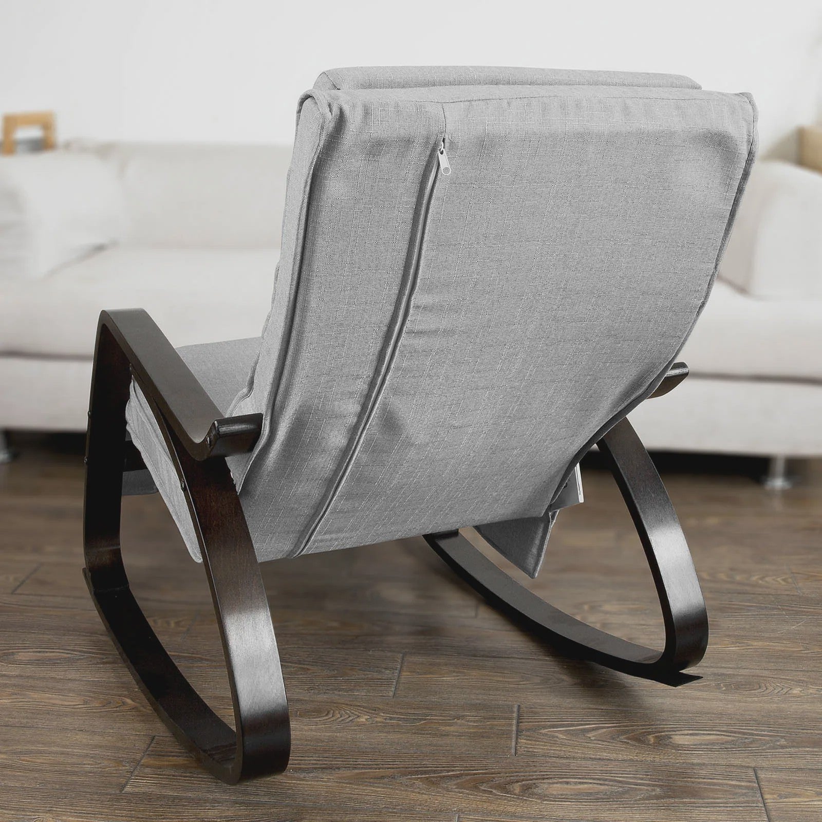 Verstelbare Schommelstoel met Voetensteun en Zijvak - Comfortabele Relaxfauteuil