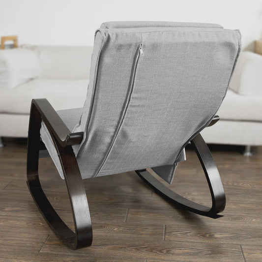 Verstelbare Schommelstoel met Voetensteun en Zijvak - Comfortabele Relaxfauteuil