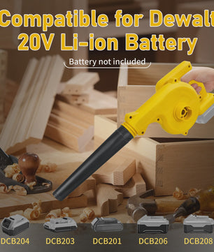 Snoerloze 2-in-1 Bladblazer & Stofzuiger - Krachtig, Draadloos, Compatibel met Dewalt 20V Accu