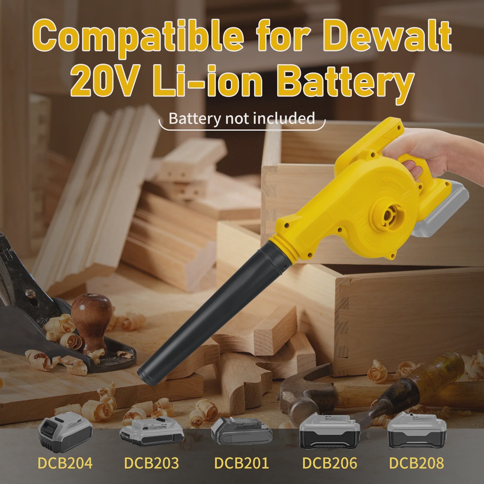Snoerloze 2-in-1 Bladblazer & Stofzuiger - Krachtig, Draadloos, Compatibel met Dewalt 20V Accu