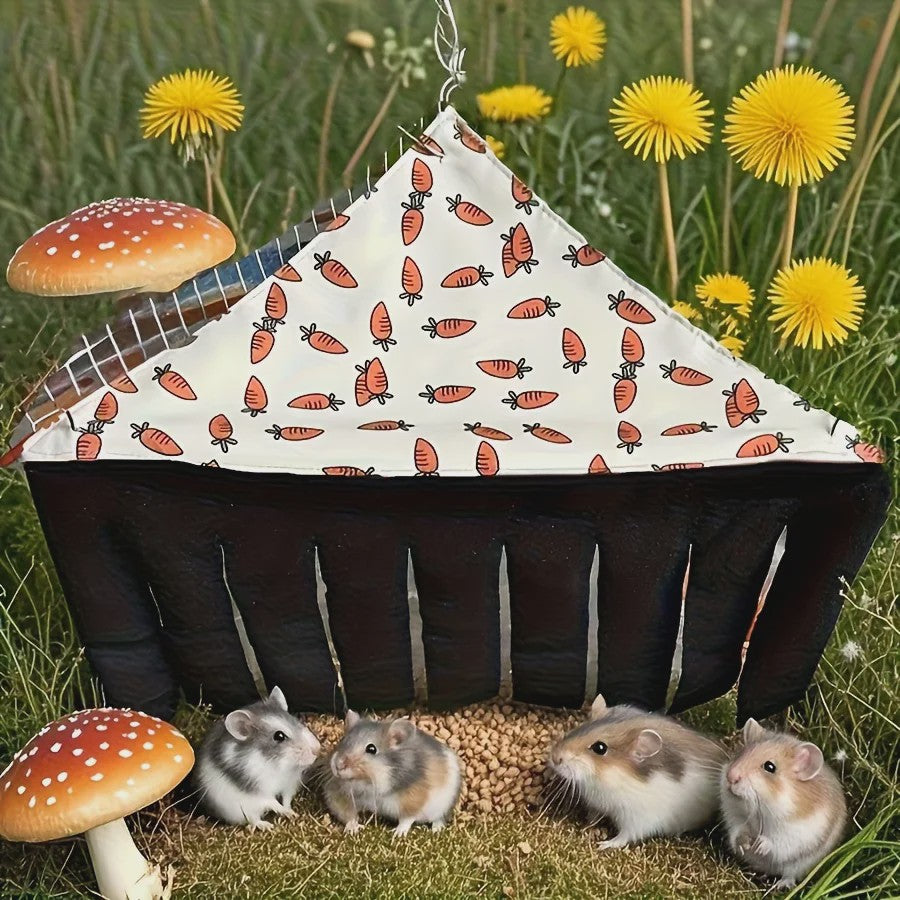 Wasbare Kleine Huisdiertent - Comfortabele Hangmat met Wortelpatroon voor Hamsters, Konijnen, Cavia's en Meer