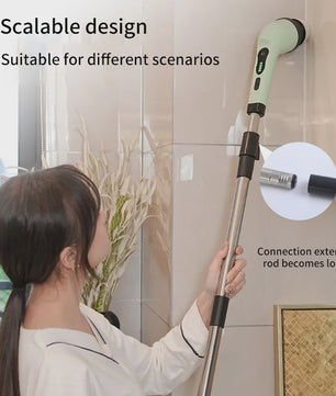 Elektrische Schoonmaakborstel 9-in-1: Krachtige Spin Scrubber voor Huis en Keuken