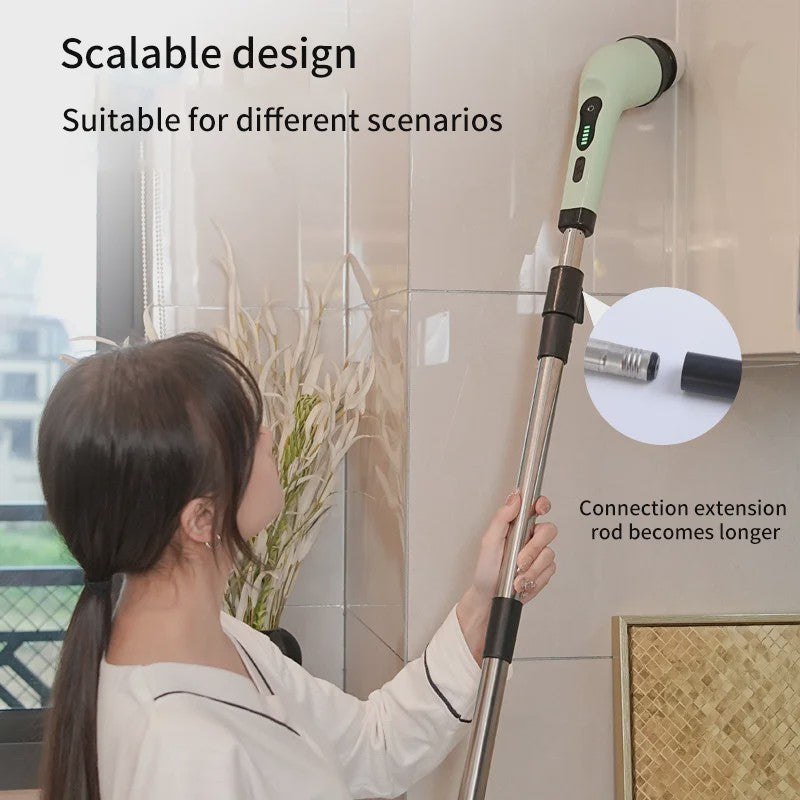Elektrische Schoonmaakborstel 9-in-1: Krachtige Spin Scrubber voor Huis en Keuken