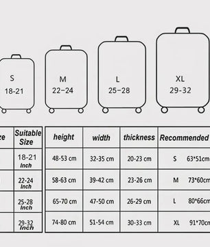 Elastische Kofferhoes Beschermhoes voor Reiskoffers (18-32 Inch)