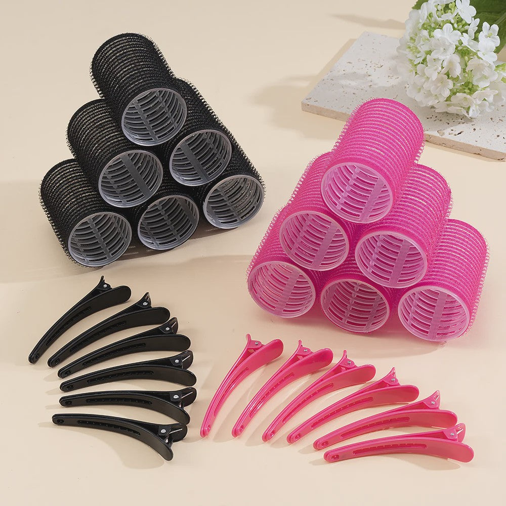 24 Stuks Zelfklevende Haarrollers: Creëer Volume & Krullen Zonder Hitte - DIY Styling Tools