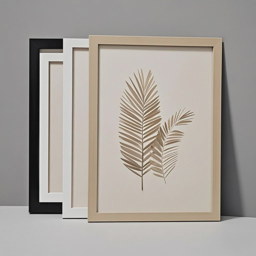 Set van 3 Houten Fotolijsten (A4/A3) - Zwart, Wit & Naturel - Muur & Bureau