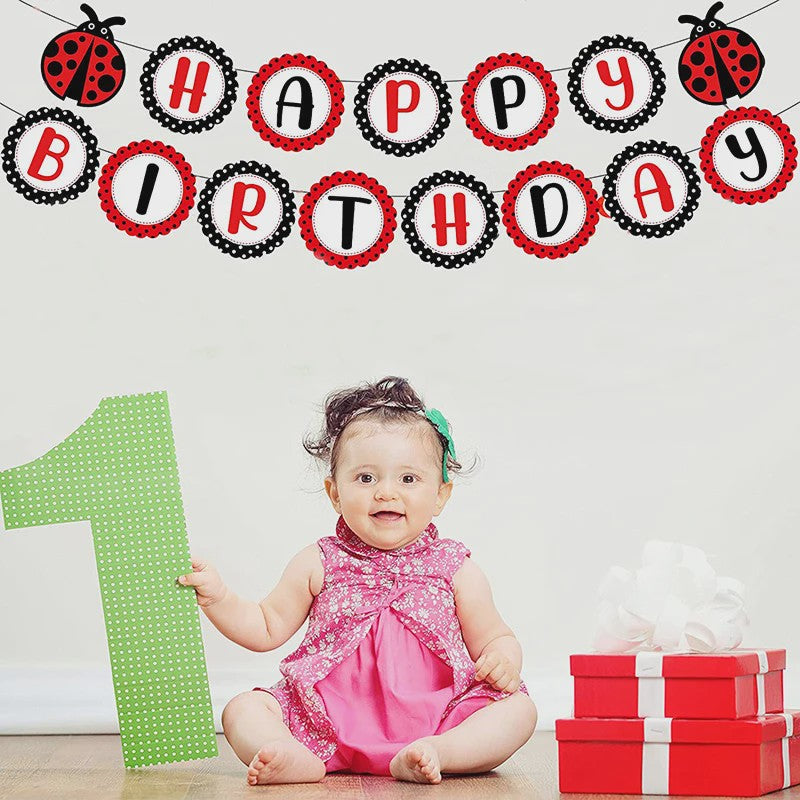 24x Lieveheersbeestje Cupcake Toppers - Rood met Zwarte Stippen - Feestdecoratie
