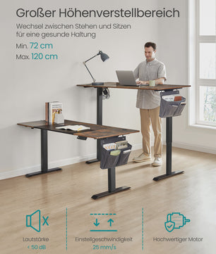 Elektrisch In Hoogte Verstelbaar Bureau 70x160 cm - Traploos Verstelbaar (72-120 cm)