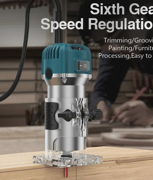 Krachtige 800W Elektrische Houtfrees Trimmer met 6 Snelheden (30000rpm) - Voor Houtbewerking & DIY