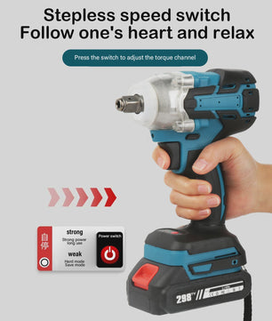 Krachtige 18V Brushless Accu Slagschroevendraaier & Boormachine - 520Nm, Variabele Snelheid, Incl. 2 Doppen