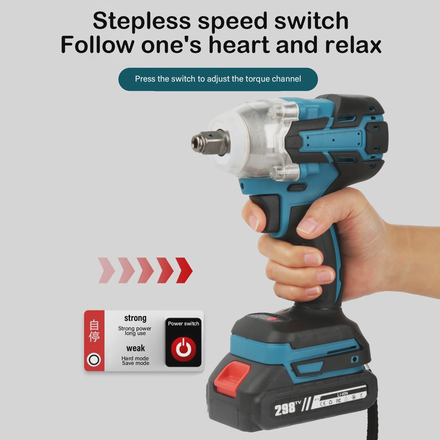 Krachtige 18V Brushless Accu Slagschroevendraaier & Boormachine - 520Nm, Variabele Snelheid, Incl. 2 Doppen