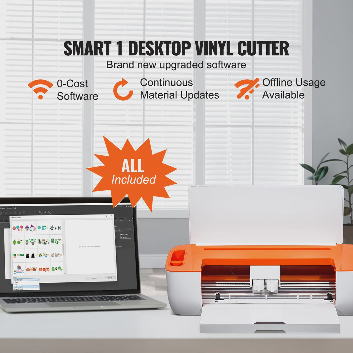 SucceBuy Vinyl Snijplotter 375mm - Professionele Plotter Machine met Software & Accessoires