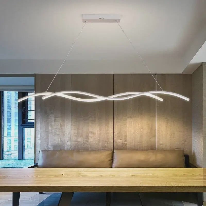 Moderne LED Plafondlamp Golvend Design - Zwart/Wit - Hotel, Restaurant, Bar
