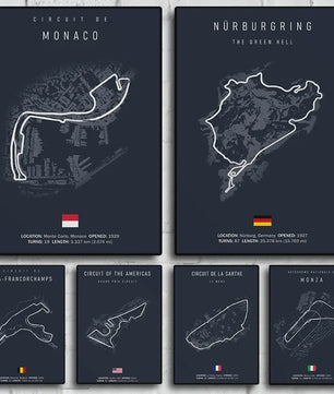F1 Circuit Poster: Monaco Imola Track Art - Stijlvolle Motorsport Wall Art