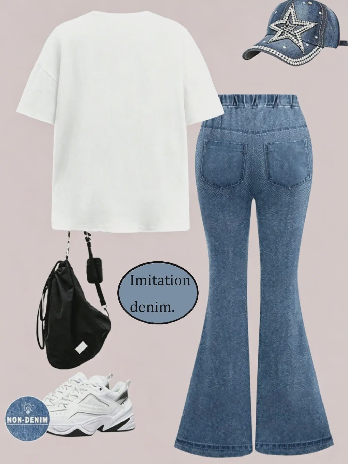Zomer Outfit Meisjes: Trendy Set met Strikjes - T-shirt & Flared Jeans voor Kinderen (4-12 jaar)