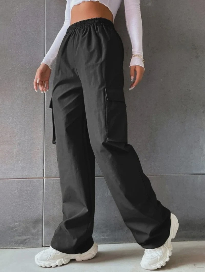 Y2K Cargo Broek Dames - Baggy Fit met Elastische Taille en Retro Stijl