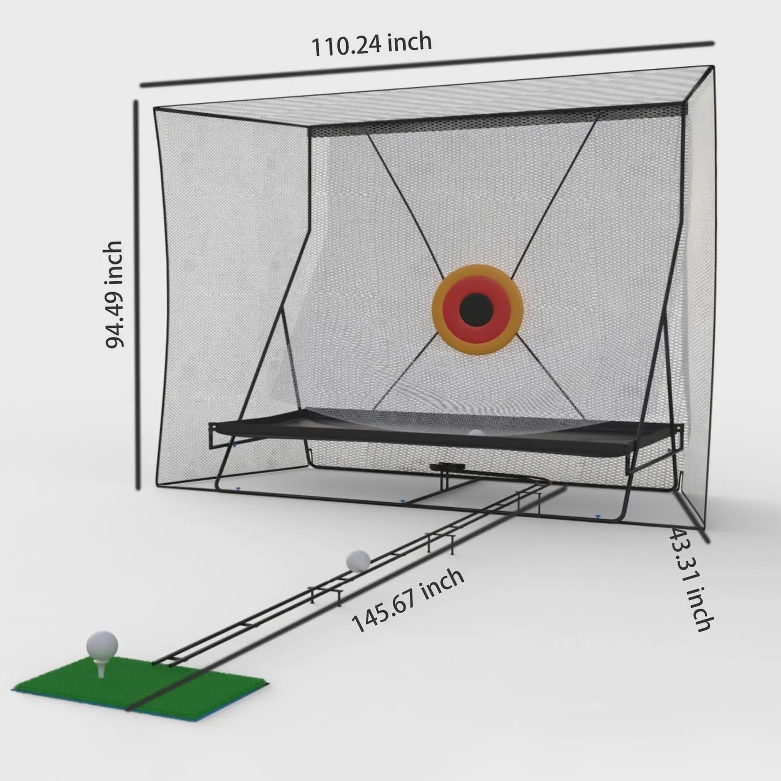 Stevig Golf Oefennet 3.6m x 2.7m met Bal Retour & Draagtas - Indoor/Outdoor Golf Trainingsnet