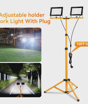 Dubbele LED Werkverlichting op Verstelbaar Statief - 200W/100W - IP66 Waterdicht