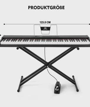MUSTAR 88 Toetsen Digitale Piano - Draagbaar Keyboard met Semi-gewogen Toetsen, X-stand, Tas & Pedaal