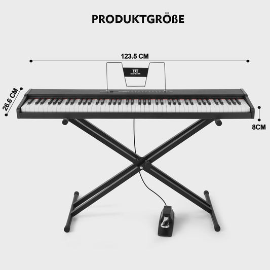 MUSTAR 88 Toetsen Digitale Piano - Draagbaar Keyboard met Semi-gewogen Toetsen, X-stand, Tas & Pedaal