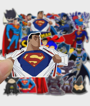 45-delige set Superheld Stickers: Batman & Superman voor Kinderen