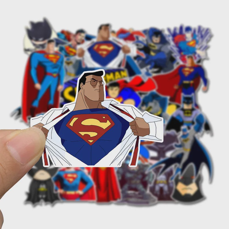 45-delige set Superheld Stickers: Batman & Superman voor Kinderen