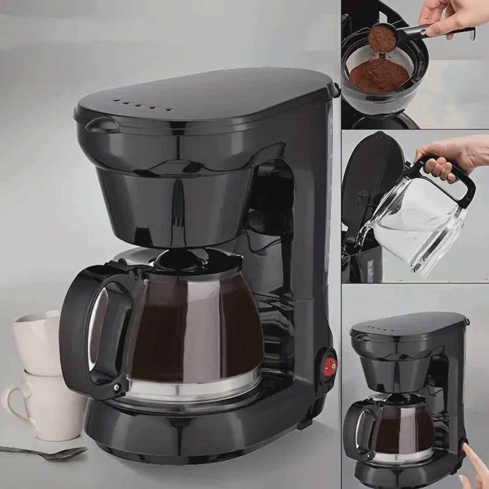 Compacte Koffiezetter 750ml (4-6 kopjes) met Uitneembare Trechter & Papierloos Filter - Ideaal voor Thuis, Kantoor & Reis