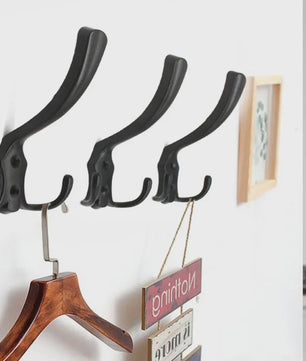 Moderne Wandkapstok met 3 Haken - Chroom/Goud