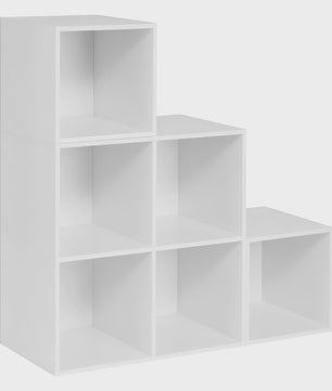 Witte Boekenkast met 6 Vakken - Modulaire Kubus Opbergkast voor Woonkamer, Slaapkamer en Hal