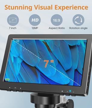 Hayve 7" HD Digitale Microscoop 1200x Zoom met 12MP Camera voor Reparatie & Hobby