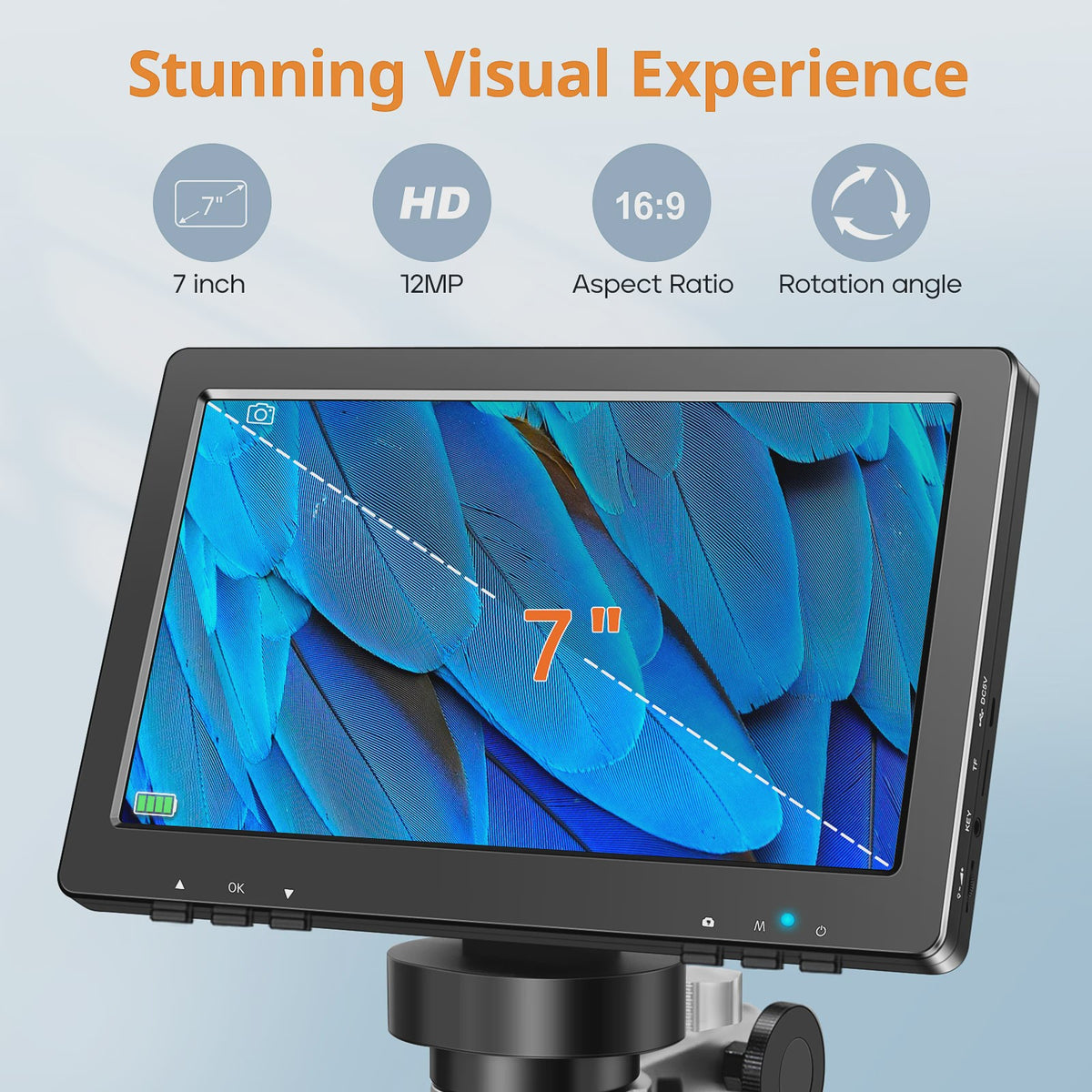 Hayve 7" HD Digitale Microscoop 1200x Zoom met 12MP Camera voor Reparatie & Hobby