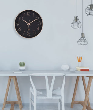 Stille Wandklok 30cm met Radiobesturing - Automatische Tijdinstelling - PVC Frame & HD Glas