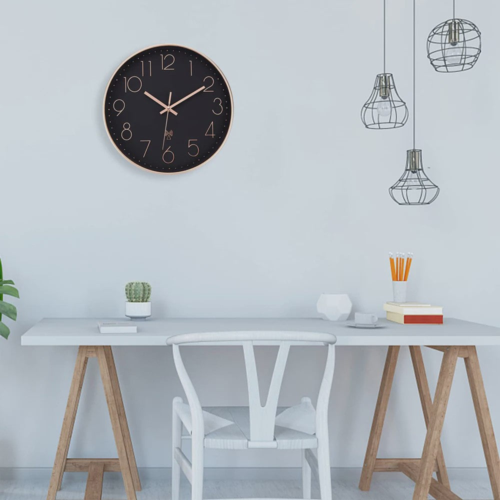 Stille Wandklok 30cm met Radiobesturing - Automatische Tijdinstelling - PVC Frame & HD Glas