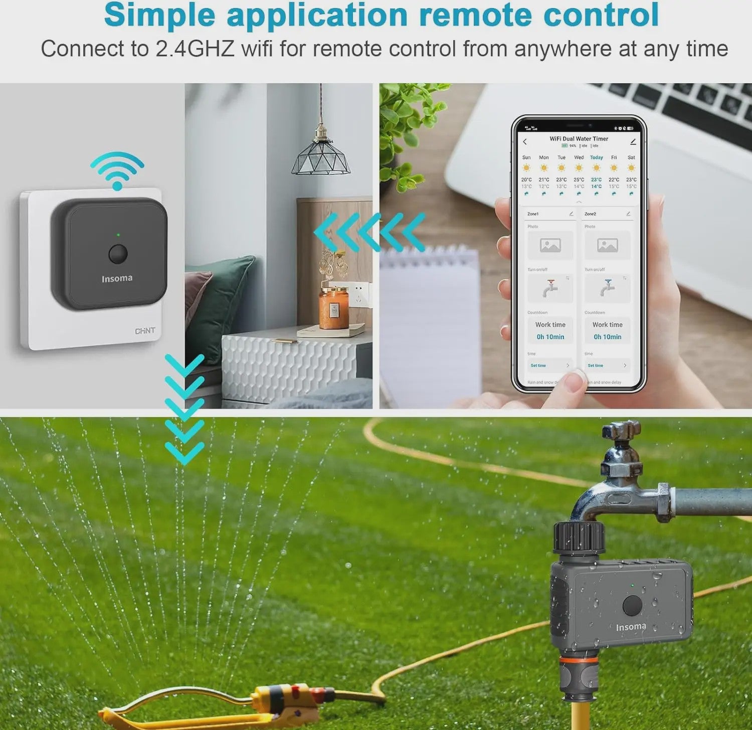 Slimme WiFi Tuinsproeier Timer - Automatische Besproeiing op Afstand met Alexa