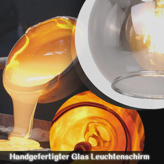 3-Lichts Hanglamp Glas - Vintage Stijl Pendellamp voor Eettafel & Woonkamer - In Hoogte Verstelbaar