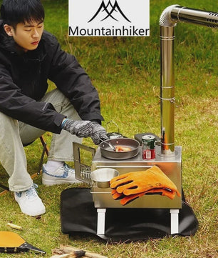 MOUNTAINHIKER Opvouwbare Houtkachel - Roestvrij Staal Outdoor Camping Tent Verwarming & Kooktoestel