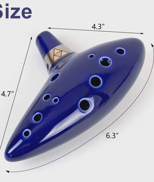 Professionele Keramische Ocarina in Alto C - 12 Tonen, Draagbaar Muziekinstrument met Accessoires