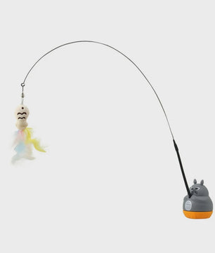 Interactieve Kattenhengel met Roterende Basis & Veer - Stimuleert Spel & Beweging