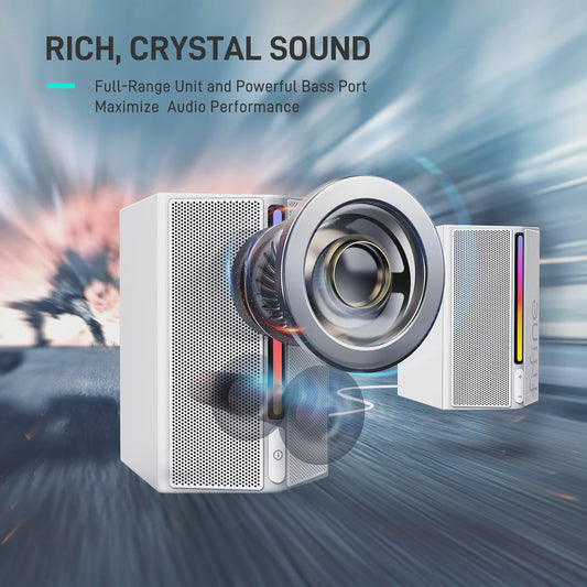 FIFINE A20 RGB PC Speakerset met Stereo Geluid - USB Powered voor PC, PS5, TV, Telefoon