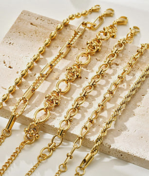 Gouden Roestvrij Staal Chunky Schakelarmband voor Dames - Waterdicht & Verstelbaar