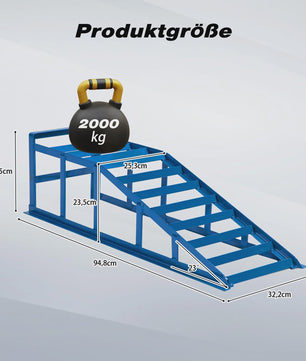 Set van 2 Stevige Stalen Autoramps 95x32x28cm - Heavy Duty Voertuigoprijplaten