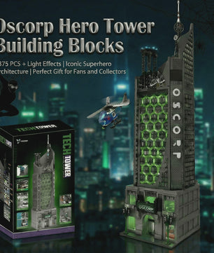 Oscorp Tower Bouwstenen Model Kit met Verlichting - 6375 Delen - Creatief Speelgoed