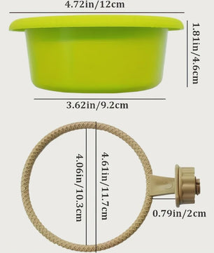 Vogelbadje met Ophangring - Groen Plastic Kom - 12cm Diameter