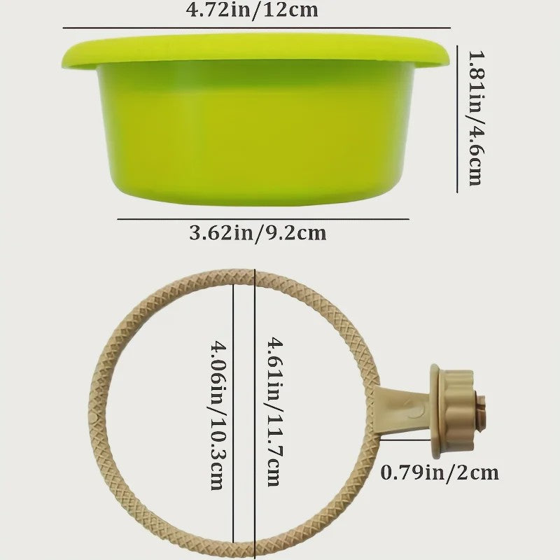 Vogelbadje met Ophangring - Groen Plastic Kom - 12cm Diameter