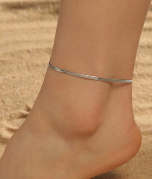 Minimalistische Slangenketting Anklet - Roestvrij Staal Goudkleurig