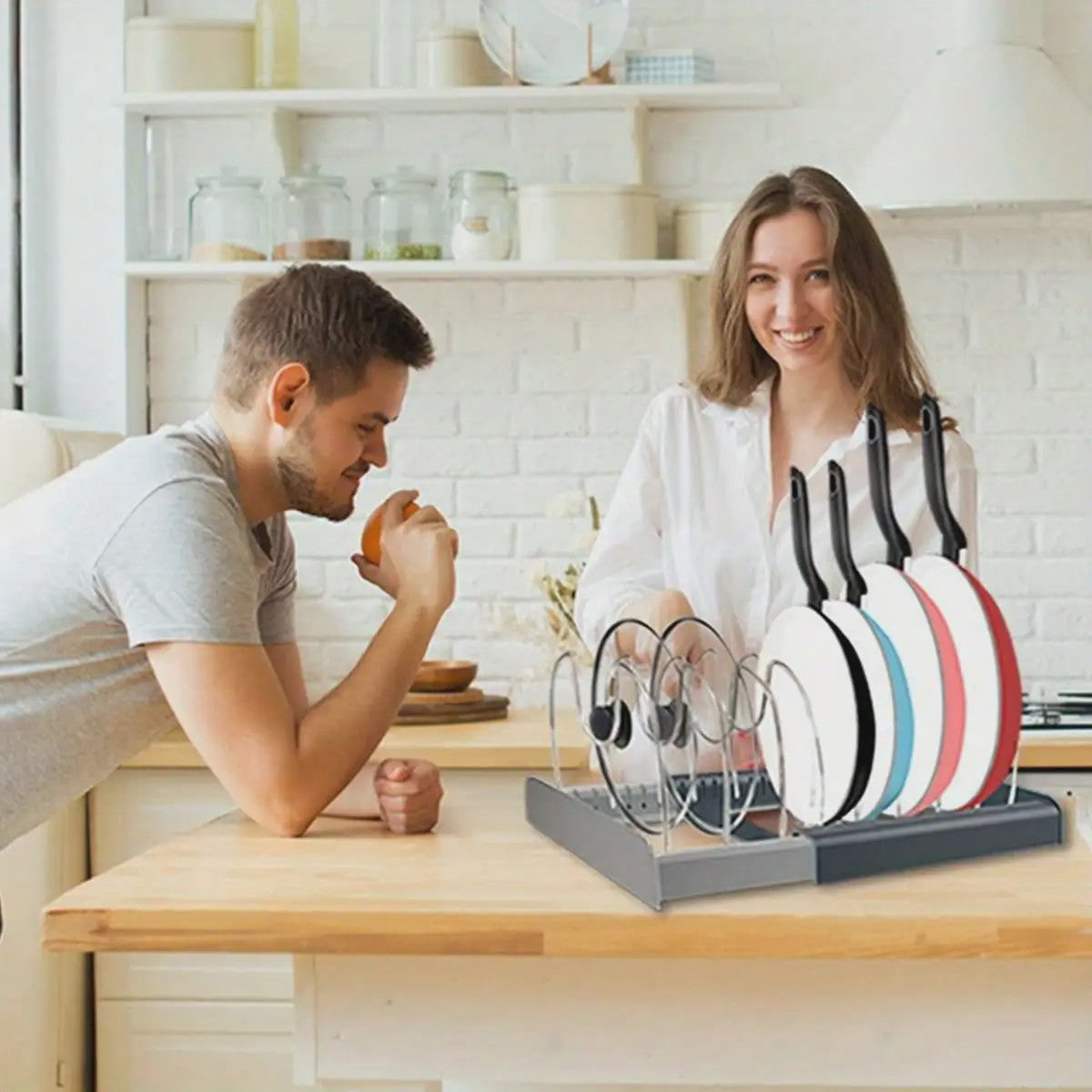 Uitbreidbaar Pannenhouders Rek - Keuken Organizer voor Pannen, Dekels en Bakvormen
